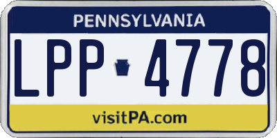 PA license plate LPP4778