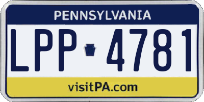PA license plate LPP4781