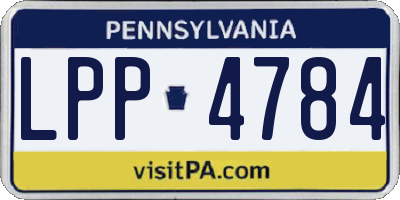 PA license plate LPP4784