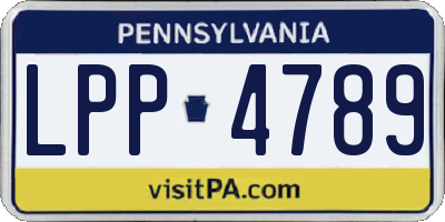 PA license plate LPP4789