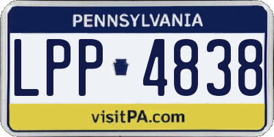 PA license plate LPP4838