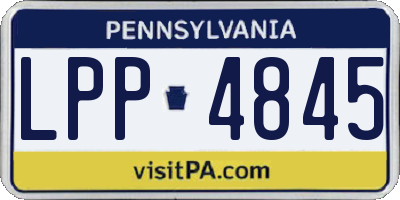 PA license plate LPP4845