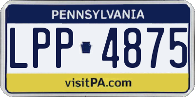 PA license plate LPP4875