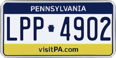 PA license plate LPP4902