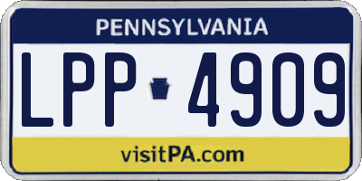 PA license plate LPP4909