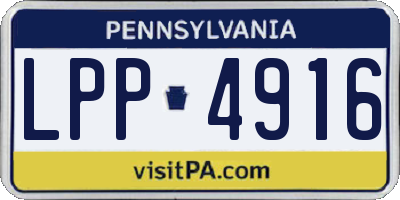 PA license plate LPP4916