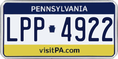 PA license plate LPP4922