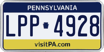 PA license plate LPP4928