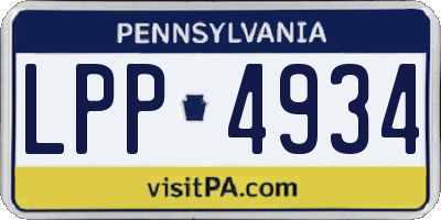 PA license plate LPP4934
