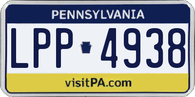 PA license plate LPP4938