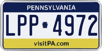 PA license plate LPP4972