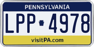 PA license plate LPP4978