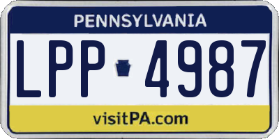 PA license plate LPP4987