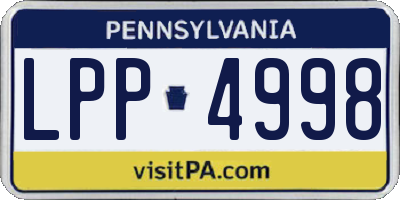 PA license plate LPP4998