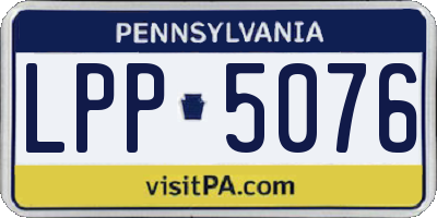 PA license plate LPP5076