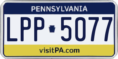 PA license plate LPP5077