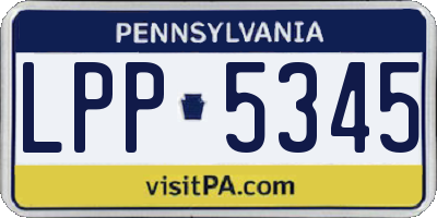 PA license plate LPP5345
