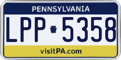 PA license plate LPP5358