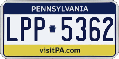 PA license plate LPP5362