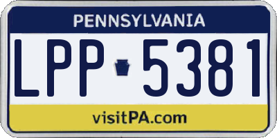 PA license plate LPP5381