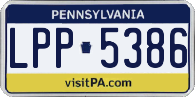 PA license plate LPP5386