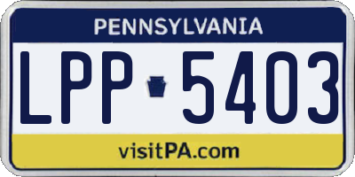 PA license plate LPP5403