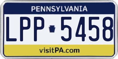 PA license plate LPP5458