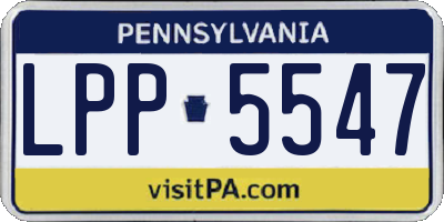 PA license plate LPP5547