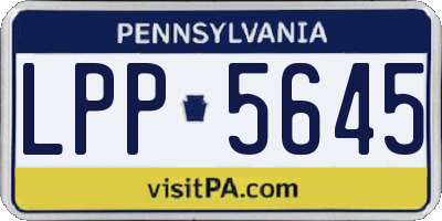 PA license plate LPP5645