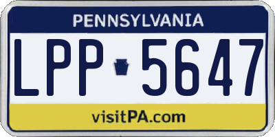 PA license plate LPP5647