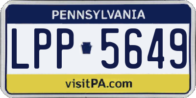 PA license plate LPP5649