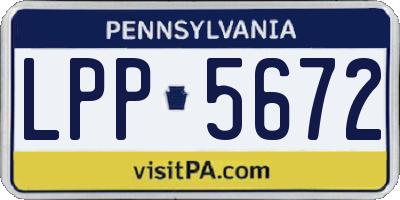 PA license plate LPP5672