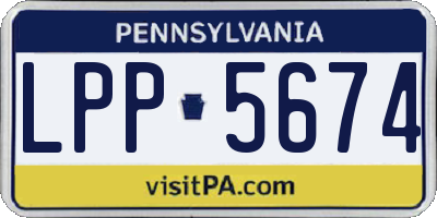 PA license plate LPP5674
