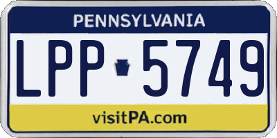 PA license plate LPP5749