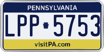 PA license plate LPP5753