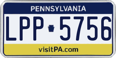PA license plate LPP5756