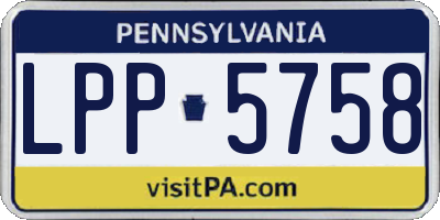 PA license plate LPP5758