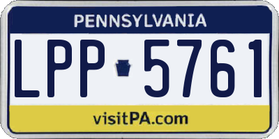 PA license plate LPP5761