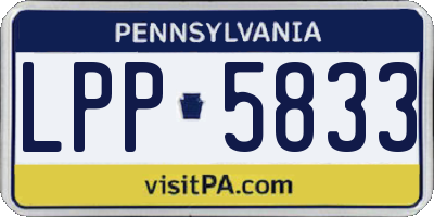 PA license plate LPP5833
