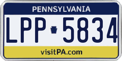 PA license plate LPP5834