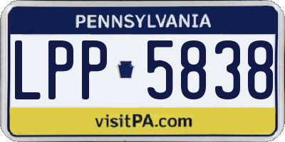 PA license plate LPP5838