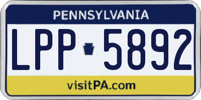 PA license plate LPP5892