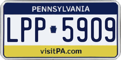 PA license plate LPP5909