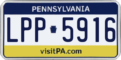 PA license plate LPP5916