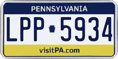 PA license plate LPP5934