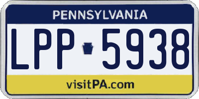 PA license plate LPP5938