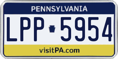 PA license plate LPP5954