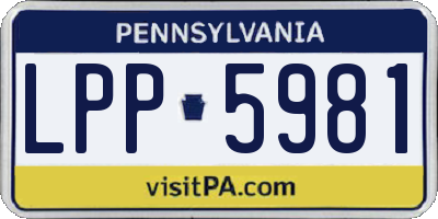 PA license plate LPP5981