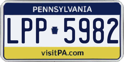 PA license plate LPP5982