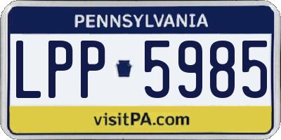 PA license plate LPP5985